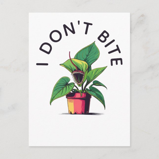 Carte Postale Je ne mords pas Drôle de Vénus Flytrap (Devant)