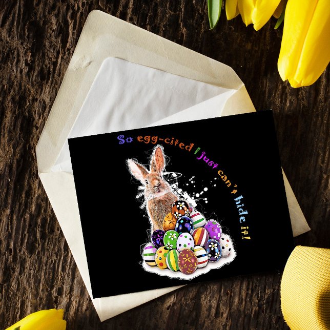 Carte Postale Je ne peux pas le cacher ! (So egg-cited I just can’t hide it! Postcard)