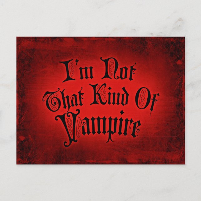 Carte Postale Je ne suis pas ce genre de vampire (Devant)