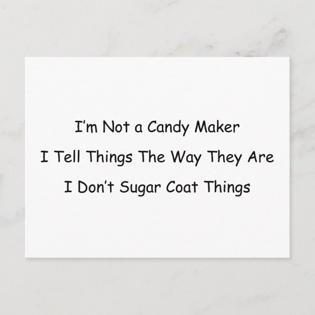 Carte Postale Je ne suis pas un Candy Maker (Devant)