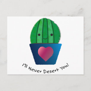 Carte Postale Je ne te désert jamais Cactus