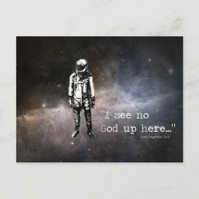 Carte Postale Je ne vois pas de dieu ici (Devant)