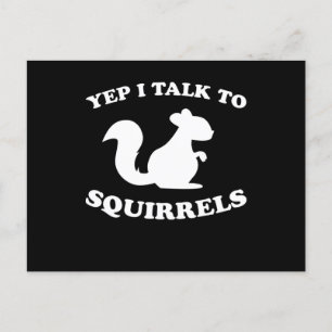 Carte Postale Je parle aux écureuils Design silhouette Cadeau av