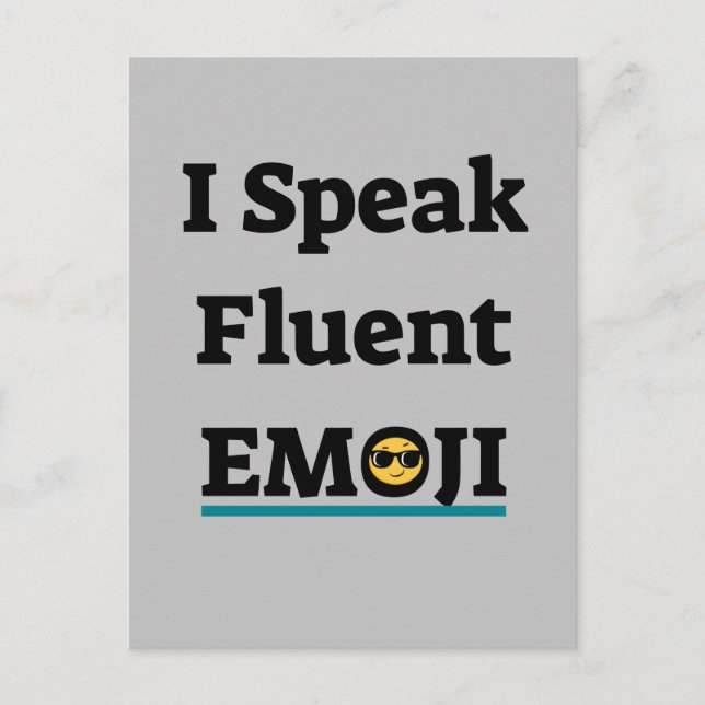Carte Postale Je parle Emoji Fluent (Devant)