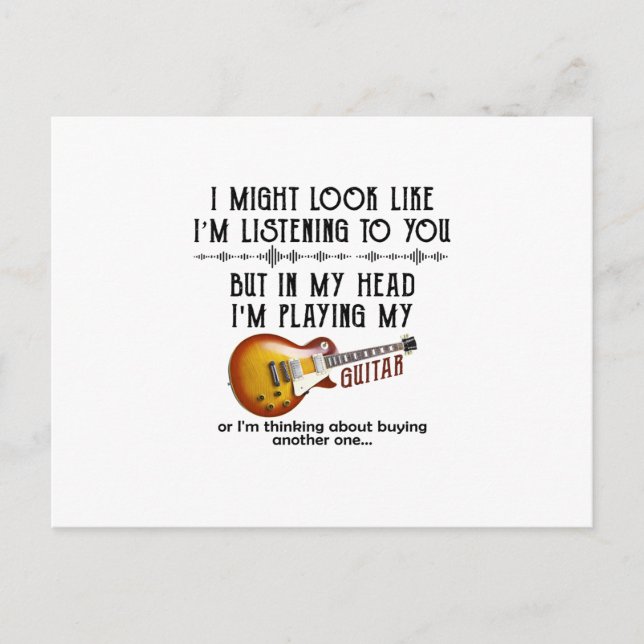 Carte Postale Je peux avoir l'air d'écouter (Devant)