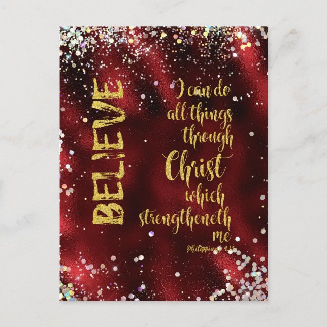 Carte Postale Je Peux Faire Tout Par L'Écriture Christ KJV (Devant)