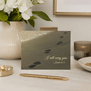 Carte Postale Je porterai tes empreintes de pas dans le sable