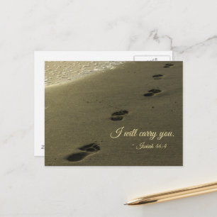 Carte Postale Je porterai tes empreintes de pas dans le sable
