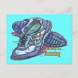 Carte Postale Je préfère courir - Basket