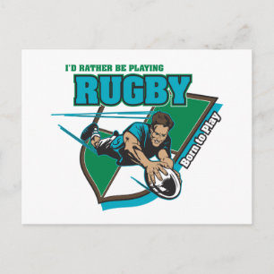 Carte Postale Je préfère jouer au rugby