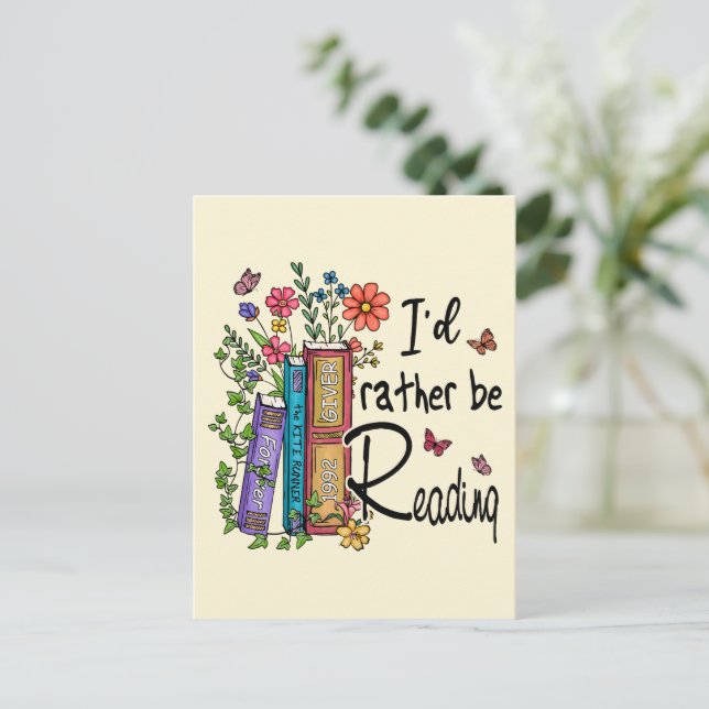 Carte Postale Je préfère lire (Debout devant)