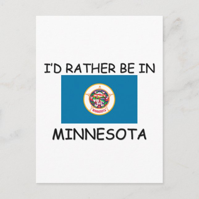 Carte Postale Je préférerais être dans le Minnesota (Devant)
