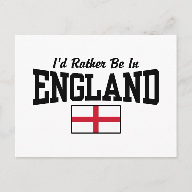 Carte Postale Je préférerais être en Angleterre (Devant)