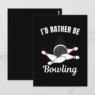 Carte Postale Je préférerais jouer au bowling