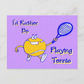Carte Postale Je Préférerais Jouer Au Tennis