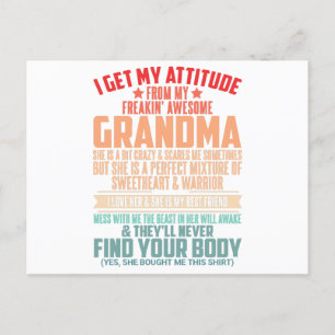 CARTE POSTALE JE REÇOIS MON ATTITUDE DE MA GRAND-GRAND-MAJEURE F