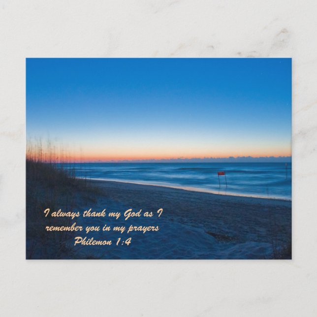 Carte Postale Je remercie toujours mon Dieu car je me souviens d (Devant)