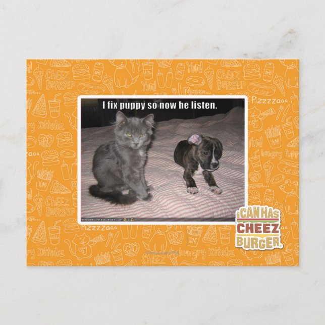 Carte Postale Je répare le chiot (Devant)