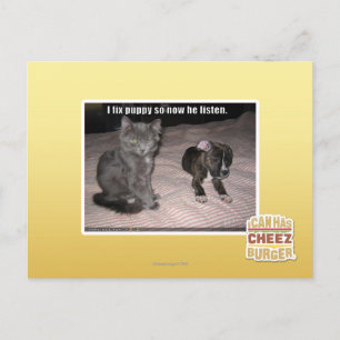 Carte Postale Je répare le chiot