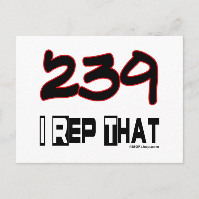 Carte Postale Je Représente Le Code Régional 239 (Devant)
