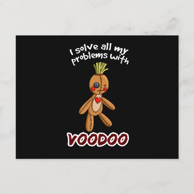 Carte Postale Je résout tous mes problèmes avec Voodoo (Devant)