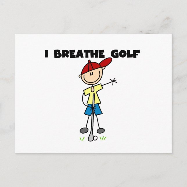 Carte Postale Je respire Golf (Devant)