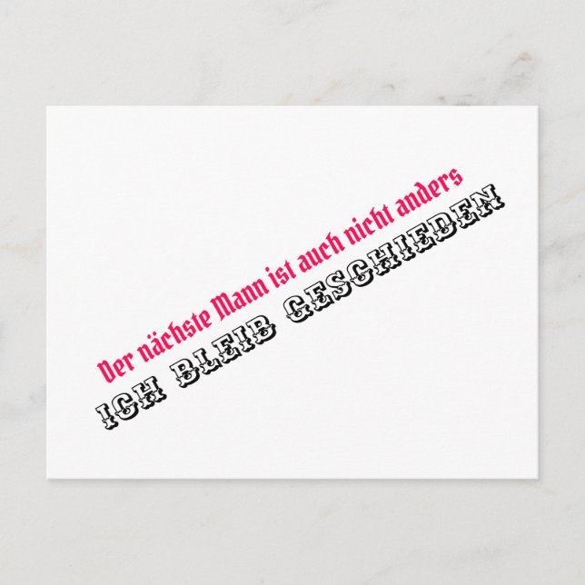 Carte Postale Je reste divorcé (Devant)