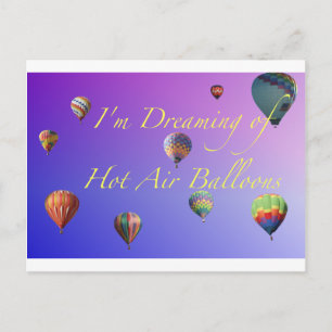 Carte Postale Je rêve de ballons à air chaud