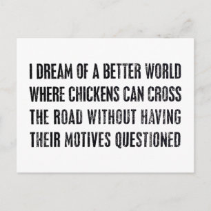 Carte Postale Je Rêve D'Un Monde Meilleur...