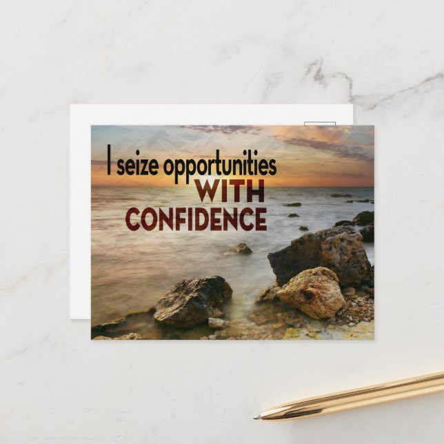 Carte Postale "Je saisis les opportunités" Motivation Affirmatio (Devant/Arrière en situation)