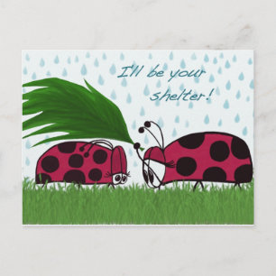 Carte Postale Je serai votre abri Ladybug Illustration