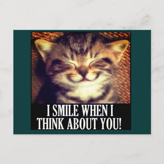 Carte Postale Je souris quand je pense à toi (Devant)