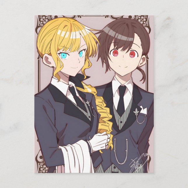 Carte Postale Je suis amoureux des méchants | Rae et Claire (Devant)