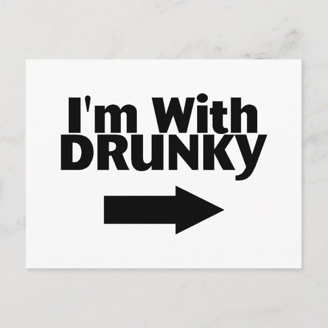 Carte Postale Je Suis Avec Drunky (Devant)