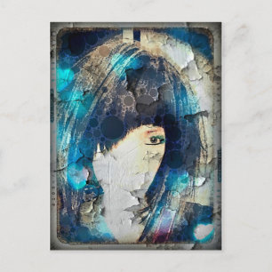 Carte Postale Je suis avec Wig Blue Postcard