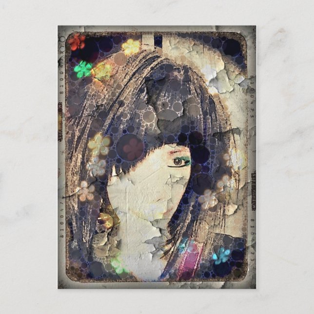 Carte Postale Je suis avec Wig Floral Postcard (Devant)