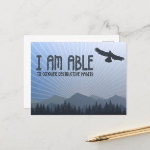Carte Postale "Je suis capable de conquérir" Motivation Affirmat
