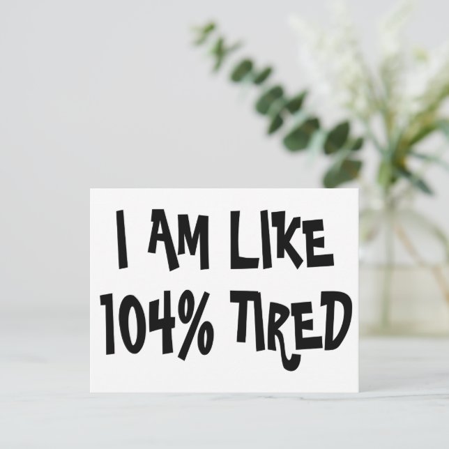 CARTE POSTALE JE SUIS COMME 104% FROID - FUNNY PUN LAZY (Debout devant)