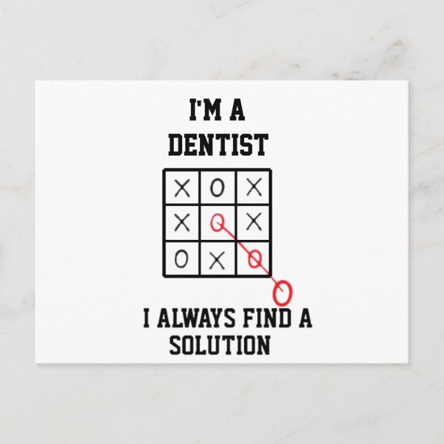 Carte Postale Je suis dentiste, je trouve toujours une solution  (Devant)