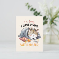 Je suis désolé, j'ai des plans avec mon lit - Chat