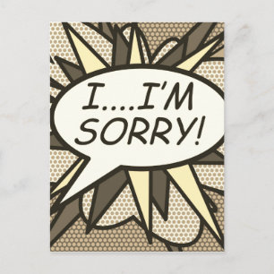 Carte Postale JE SUIS DÉSOLÉ! Vintage Fun Retro Bande Dessinée P