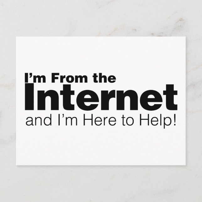 Carte Postale Je suis d'Internet (Devant)