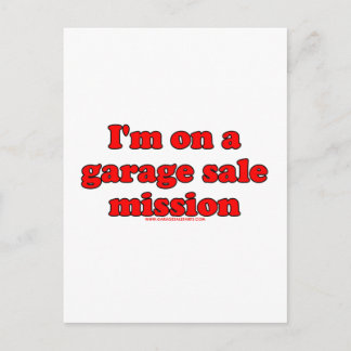 Carte Postale Je suis en mission de vente de garage