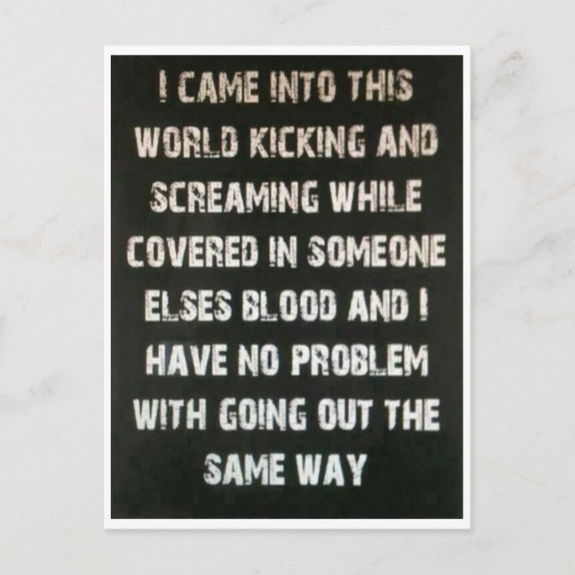 Carte Postale Je suis entré dans ce monde... (Devant)