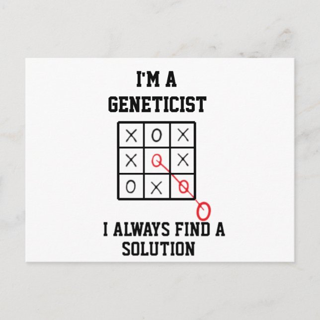 Carte Postale Je Suis Généticien Je Trouve Toujours Une Solution (Devant)