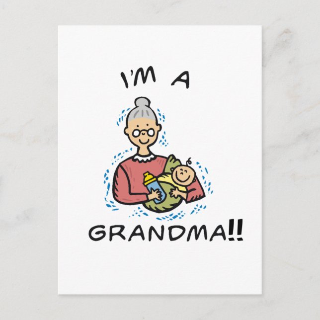 Carte Postale Je suis grand-mère et bébé (Devant)