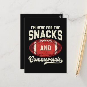 Carte Postale Je suis ici pour les snacks et les publicités de f