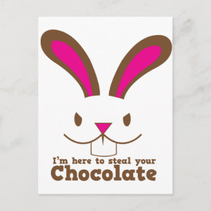 Carte Postale Je suis ici pour voler ton CHOCOLAT