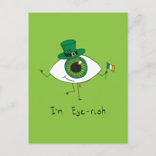 Carte Postale Je suis Irlandais St. Patrick's Day Eye Eyeball