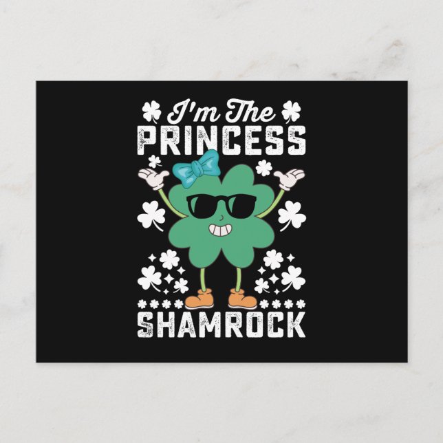 Carte Postale Je suis La Princesse Shamrock St Patrick's Day Iri (Devant)